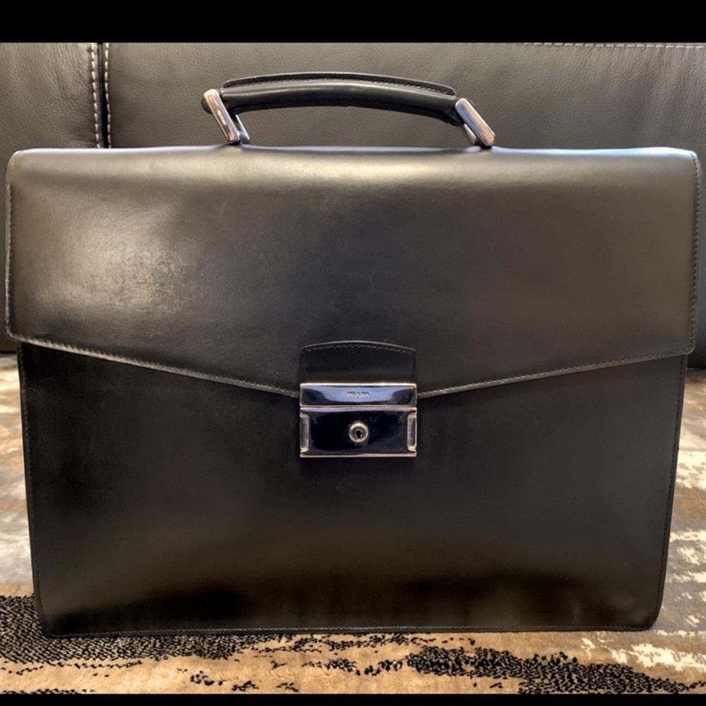 🔥🔥SALE PRADA MENS LEATHER BRIEFCASE🔥🔥